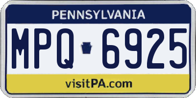 PA license plate MPQ6925