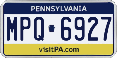 PA license plate MPQ6927