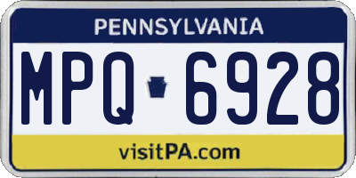 PA license plate MPQ6928