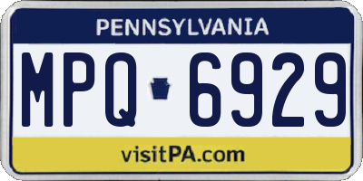 PA license plate MPQ6929