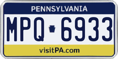 PA license plate MPQ6933