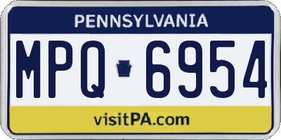 PA license plate MPQ6954