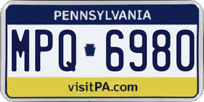 PA license plate MPQ6980