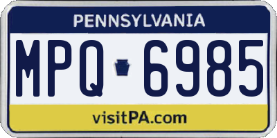 PA license plate MPQ6985