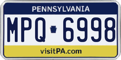 PA license plate MPQ6998