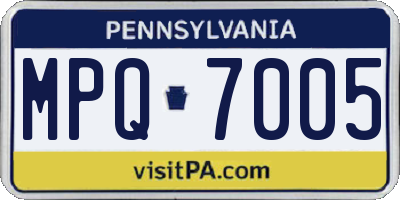 PA license plate MPQ7005