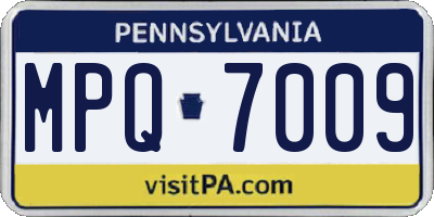 PA license plate MPQ7009
