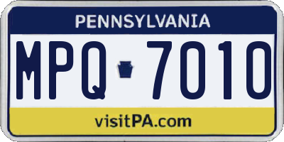 PA license plate MPQ7010