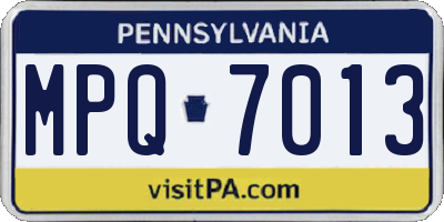 PA license plate MPQ7013