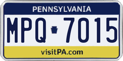 PA license plate MPQ7015