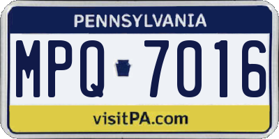 PA license plate MPQ7016