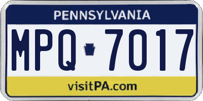 PA license plate MPQ7017