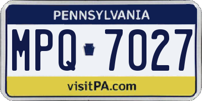 PA license plate MPQ7027