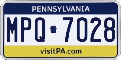 PA license plate MPQ7028