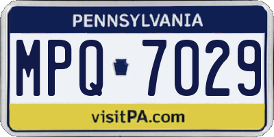 PA license plate MPQ7029