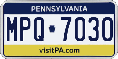 PA license plate MPQ7030