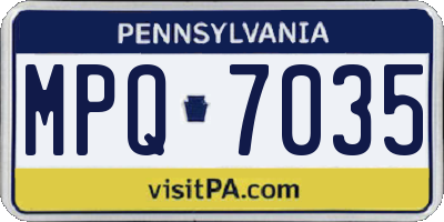 PA license plate MPQ7035