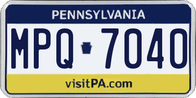 PA license plate MPQ7040