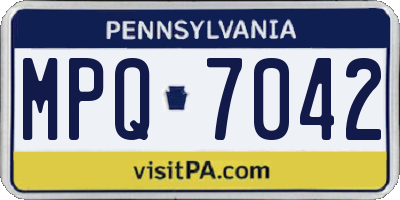 PA license plate MPQ7042