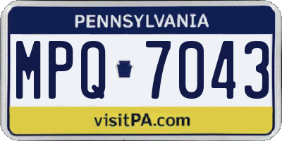PA license plate MPQ7043