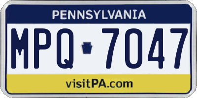 PA license plate MPQ7047