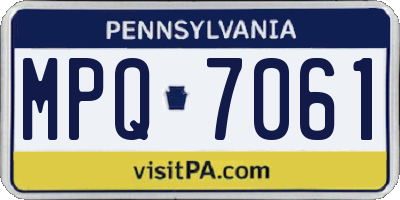 PA license plate MPQ7061