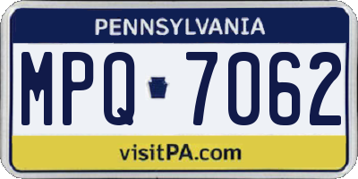 PA license plate MPQ7062