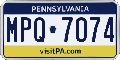 PA license plate MPQ7074