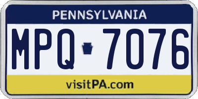PA license plate MPQ7076