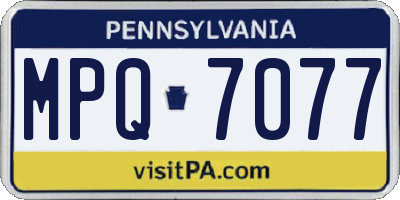 PA license plate MPQ7077