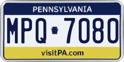 PA license plate MPQ7080