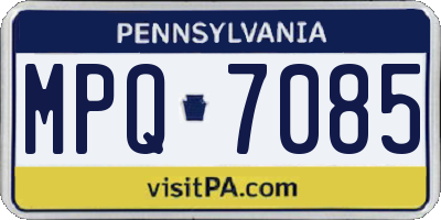 PA license plate MPQ7085