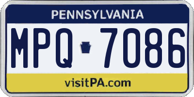 PA license plate MPQ7086