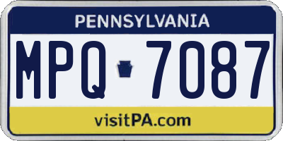 PA license plate MPQ7087