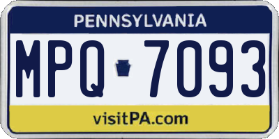 PA license plate MPQ7093