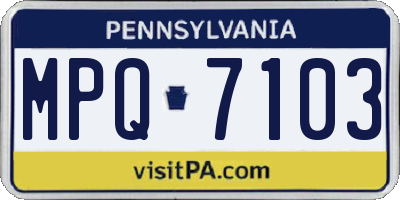 PA license plate MPQ7103