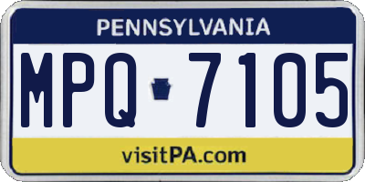 PA license plate MPQ7105