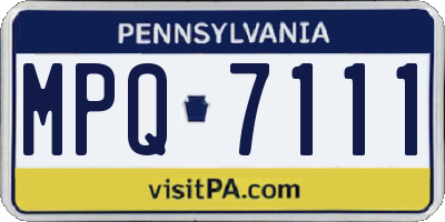 PA license plate MPQ7111