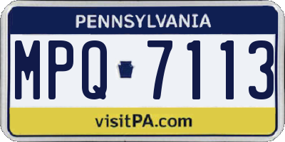 PA license plate MPQ7113