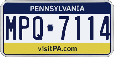 PA license plate MPQ7114