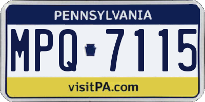 PA license plate MPQ7115