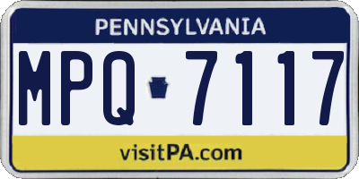 PA license plate MPQ7117