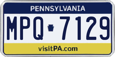 PA license plate MPQ7129