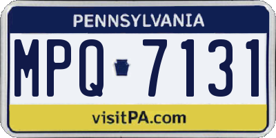 PA license plate MPQ7131
