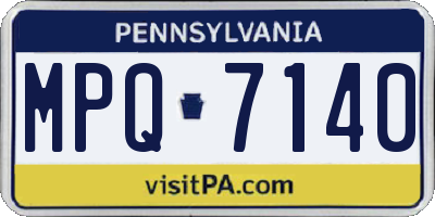 PA license plate MPQ7140
