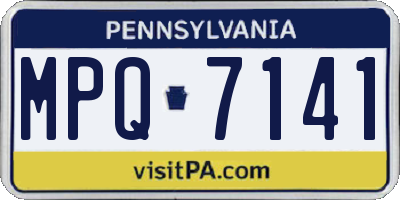 PA license plate MPQ7141