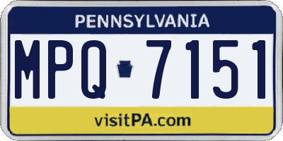 PA license plate MPQ7151