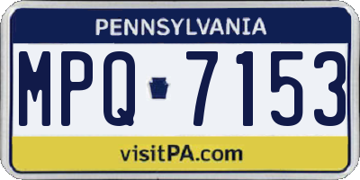 PA license plate MPQ7153