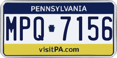 PA license plate MPQ7156