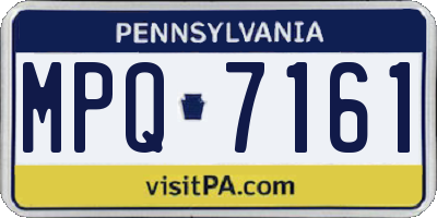 PA license plate MPQ7161